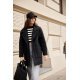 Palton dama scurt, negru, oversize, cu buzunare aplicate, Sanchez 3 - jojofashion.ro