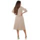 Trenci dama elegant midi bej Mexilho 4 - jojofashion.ro