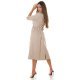 Trenci dama elegant midi bej Mexilho 5 - jojofashion.ro