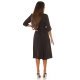 Trenci dama elegant midi negru Mexilho	 4 - jojofashion.ro