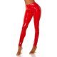 Pantaloni dama casual rosii latex, skinny Tomasa 2 - jojofashion.ro