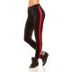 Pantaloni de trening dama, catifea, negri cu dunga rosie Bellyna 2 - jojofashion.ro