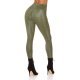 Colanti termici kaki cu talie inalta snake print Krissty 2 - jojofashion.ro