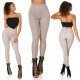 Colanti termici bej cu talie inalta snake print Krissty 5 - jojofashion.ro