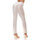 Pantaloni dama albi, transparenti, cu talia inalta, Najjari Pantaloni dama albi, transparenti, cu talia inalta, Najjari 3 - jojofashion.ro