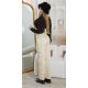 Pantaloni dama cargo bej, din bumbac, cu talia inalta, Morann Pantaloni dama cargo bej, din bumbac, cu talia inalta, Morann 5 - jojofashion.ro