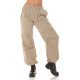 Pantaloni dama cargo, cappuccino, oversize, Tenille Pantaloni dama cargo, cappuccino, oversize, Tenille 2 - jojofashion.ro