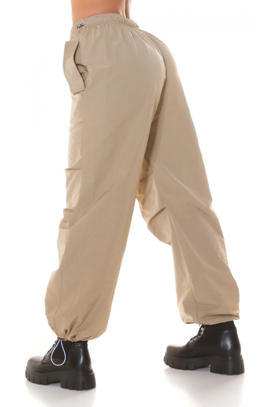 Pantaloni dama cargo, cappuccino, oversize, Tenille Pantaloni dama cargo, cappuccino, oversize, Tenille 2 - jojofashion.ro