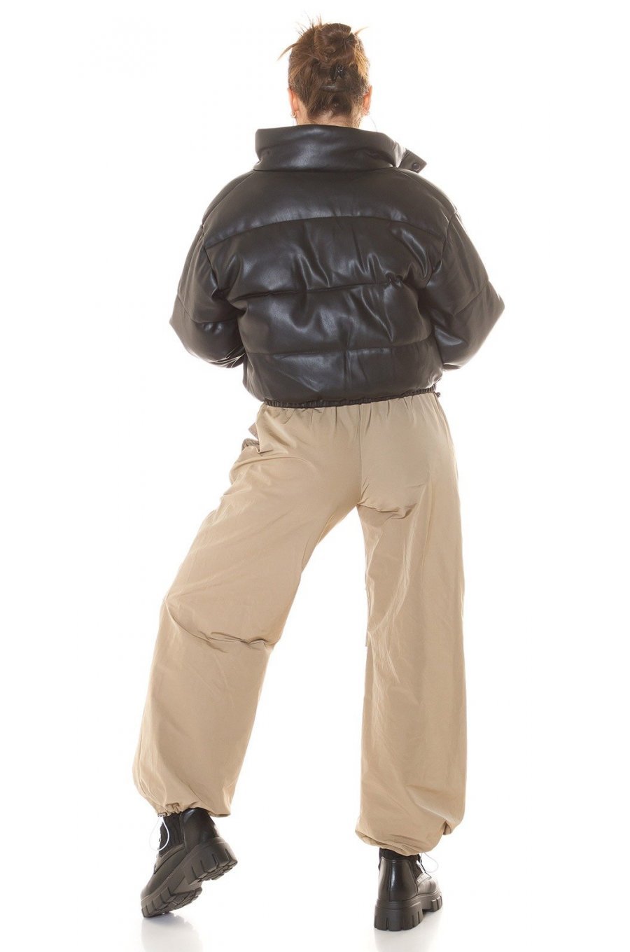 Pantaloni dama cargo, cappuccino, oversize, Tenille Pantaloni dama cargo, cappuccino, oversize, Tenille 4 - jojofashion.ro