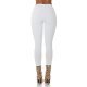 Pantaloni dama casual, albi, cu talia inalta, mulati, Shamra 3 - jojofashion.ro