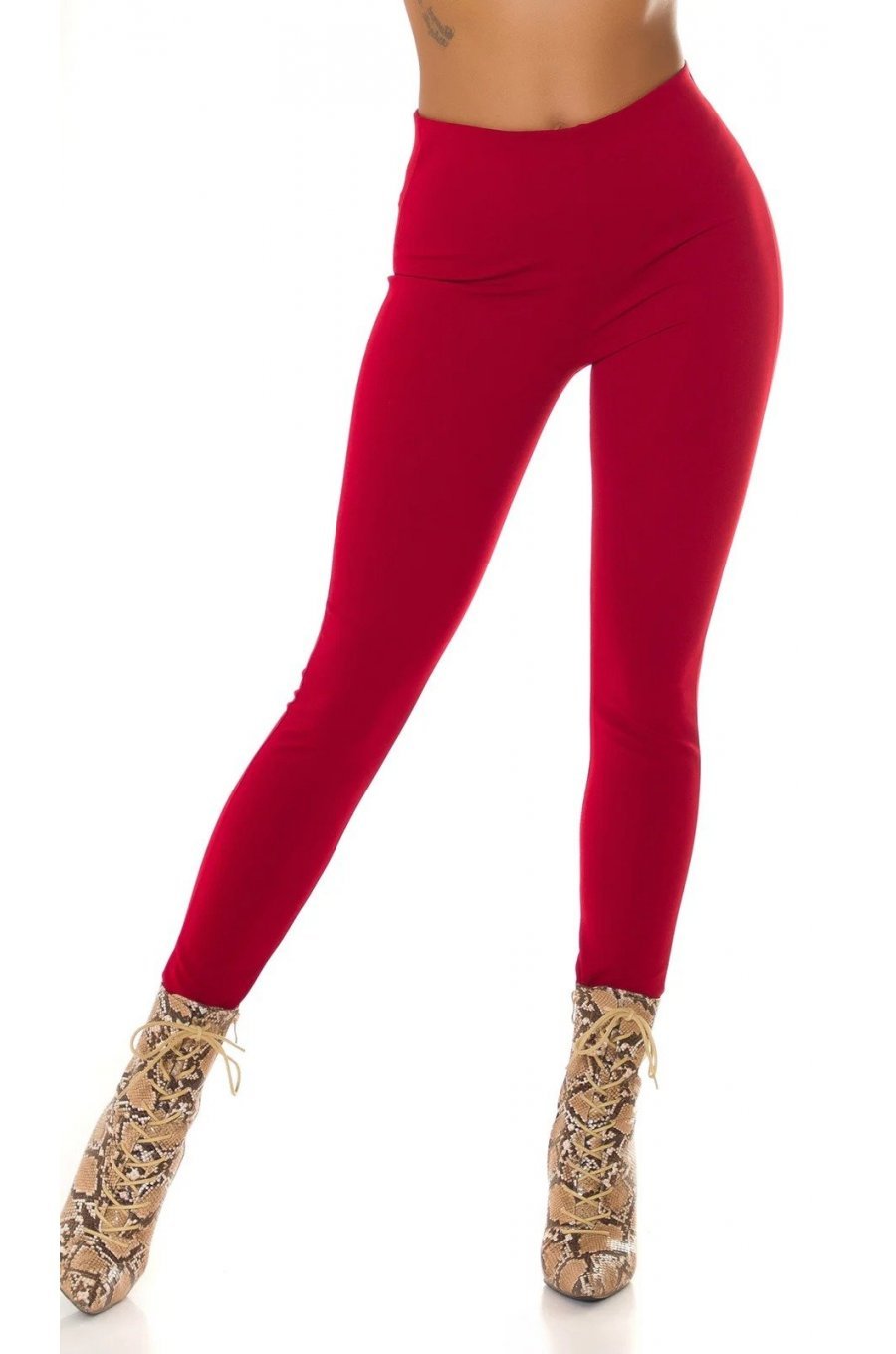 Pantaloni dama casual, burgundy, cu talia inalta, mulati, Shamra 1 - jojofashion.ro