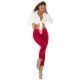 Pantaloni dama casual, burgundy, cu talia inalta, mulati, Shamra 4 - jojofashion.ro