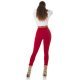 Pantaloni dama casual, burgundy, cu talia inalta, mulati, Shamra 5 - jojofashion.ro