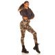 Pantaloni dama casual cappuccino army print mulati Armeeck Pantaloni dama casual cappuccino army print mulati Armeeck 5 - jojofashion.ro