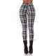 Pantaloni dama casual albi in carouri, cu talia inalta Tiktinis 3 - jojofashion.ro