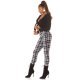 Pantaloni dama casual albi in carouri, cu talia inalta Tiktinis 5 - jojofashion.ro