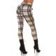 Pantaloni dama casual bej in carouri, cu talia inalta Tiktinis 3 - jojofashion.ro