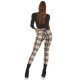 Pantaloni dama casual bej in carouri, cu talia inalta Tiktinis 5 - jojofashion.ro