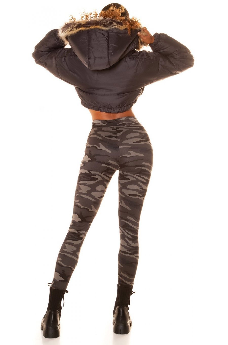 Pantaloni dama casual gri army print mulati Armeeck Pantaloni dama casual gri army print mulati Armeeck 5 - jojofashion.ro