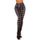 Pantaloni dama casual maro in carouri cu talia inalta Kariert 2 - jojofashion.ro