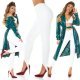 Pantaloni dama eleganti albi cu banda elastica sub talpa Paisley 6 - jojofashion.ro