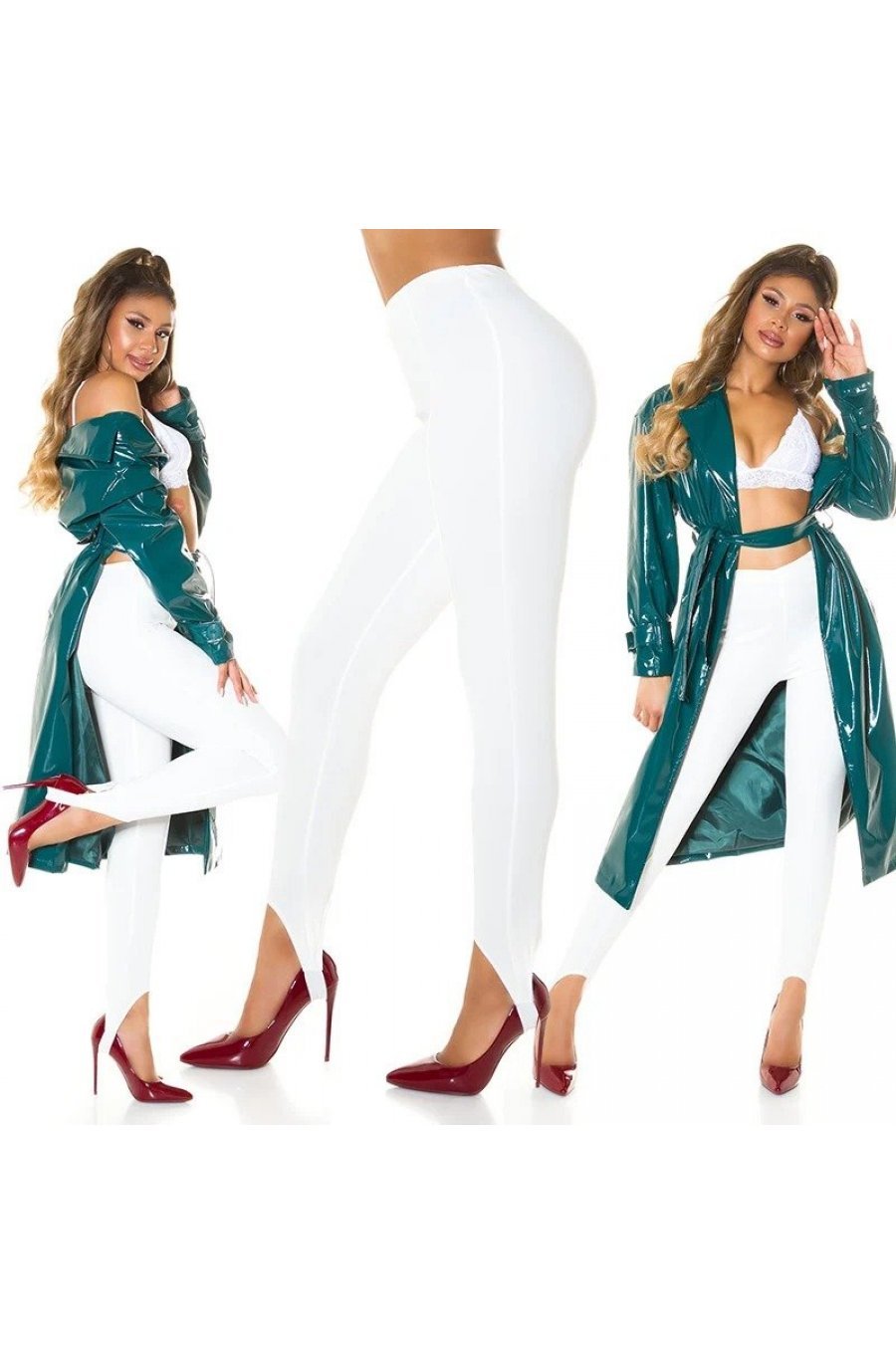Pantaloni dama eleganti albi cu banda elastica sub talpa Paisley 5 - jojofashion.ro
