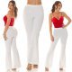 Pantaloni dama eleganti evazati, albi, cu glitter, Andie Pantaloni dama eleganti evazati, albi, cu glitter, Andie 8 - jojofashion.ro