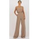Pantaloni dama eleganti evazati, bej, din bumbac si vascoza, cu talia inalta, Jezel 5 - jojofashion.ro