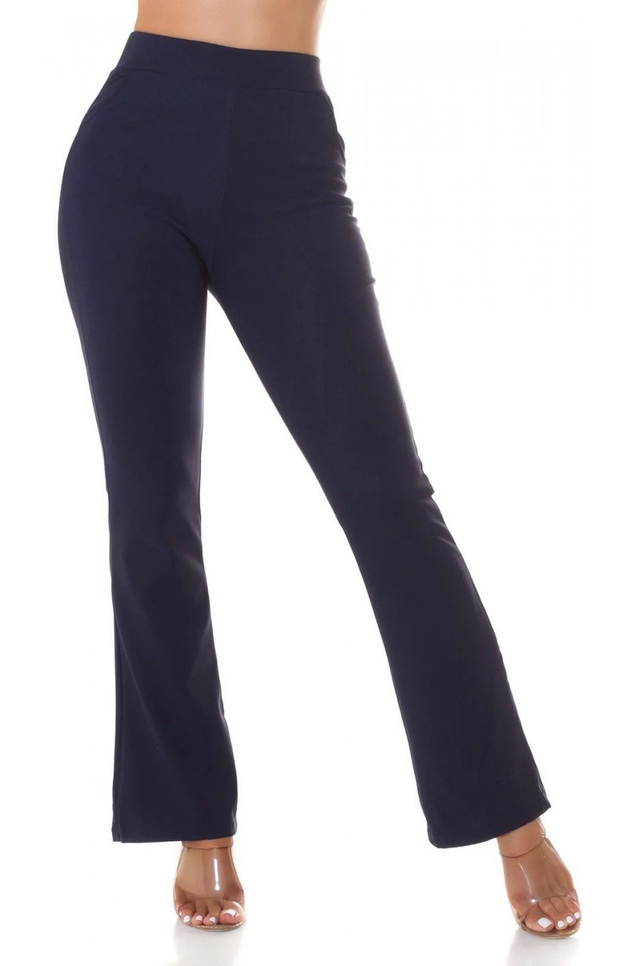Pantaloni dama eleganti evazati bleumarin navy Felipa Pantaloni dama eleganti evazati bleumarin navy Felipa 1 - jojofashion.ro