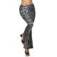 Pantaloni dama eleganti evazati leopard print gri Madlene 3 - jojofashion.ro