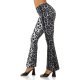 Pantaloni dama eleganti evazati leopard print gri Madlene 6 - jojofashion.ro