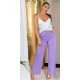 Pantaloni dama eleganti evazati, lila, cu talia inalta si curea lata, Raimonda 4 - jojofashion.ro