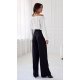 Pantaloni dama eleganti evazati, negri, cu talia inalta, Alaya 4 - jojofashion.ro