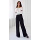 Pantaloni dama eleganti evazati, negri, cu talia inalta, Alaya 5 - jojofashion.ro