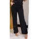 Pantaloni dama eleganti evazati, negri, cu talia inalta si curea lata, Raimonda 2 - jojofashion.ro