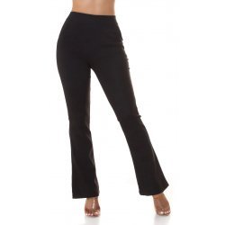 Pantaloni dama eleganti evazati negri Felipa