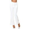Pantaloni dama eleganti evazati office albi Catlin