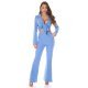 Pantaloni dama eleganti evazati office bleu Catlin 5 - jojofashion.ro