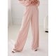 Pantaloni dama eleganti evazati, roz pal, cu talia inalta, Alaya 2 - jojofashion.ro