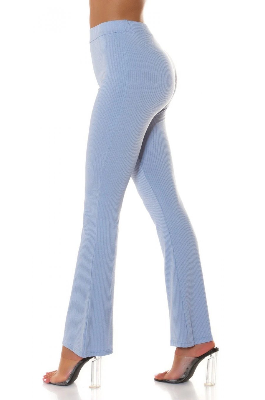 Pantaloni dama eleganti evazati baby blue vascoza Fernanda 2 - jojofashion.ro