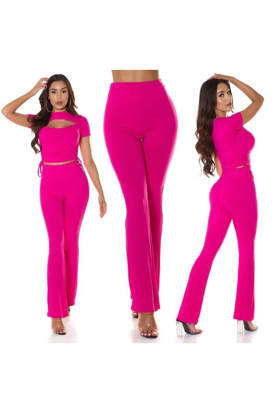 Pantaloni dama eleganti evazati roz vascoza Fernanda Pantaloni dama eleganti evazati roz vascoza Fernanda 6 - jojofashion.ro