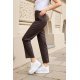 Pantaloni dama eleganti, maro, cu talie inalta, Ericka 2 - jojofashion.ro