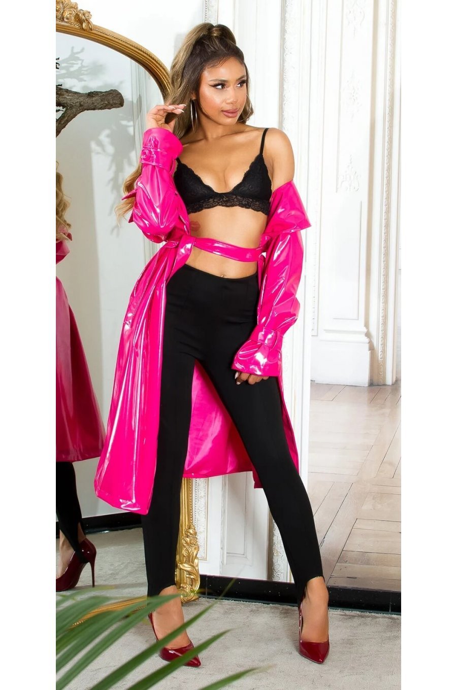 Pantaloni dama eleganti negri cu banda elastica sub talpa Paisley 4 - jojofashion.ro