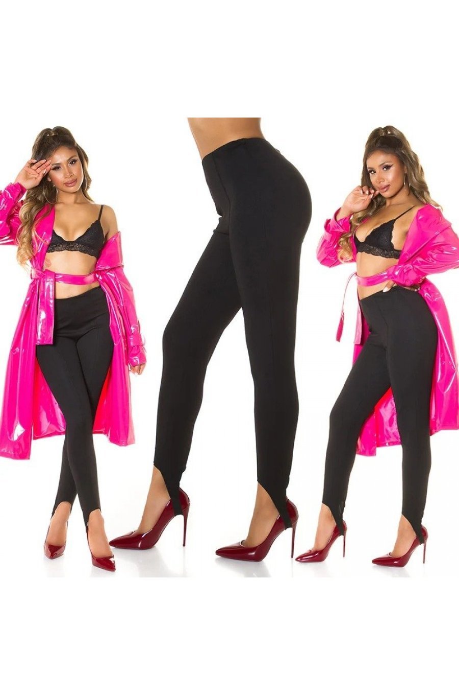 Pantaloni dama eleganti negri cu banda elastica sub talpa Paisley 7 - jojofashion.ro