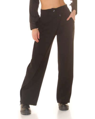 Pantaloni dama, Pantaloni dama eleganti, negri, cu talia inalta, petrecuti, Asser - jojofashion.ro