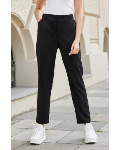 Pantaloni dama, Pantaloni dama eleganti, negri, cu talie inalta, Ericka - jojofashion.ro