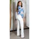 Pantaloni dama eleganti office albi cu talia inalta Clara 5 - jojofashion.ro