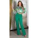 Pantaloni dama eleganti office verzi cu talia inalta Clara 4 - jojofashion.ro