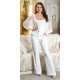 Pantaloni dama evazati, albi, cu talia inalta, Deussa Pantaloni dama evazati, albi, cu talia inalta, Deussa 4 - jojofashion.ro