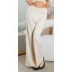 Pantaloni dama evazati, bej, din vascoza, cu talia inalta, Jalyn Pantaloni dama evazati, bej, din vascoza, cu talia inalta, Jalyn 2 - jojofashion.ro